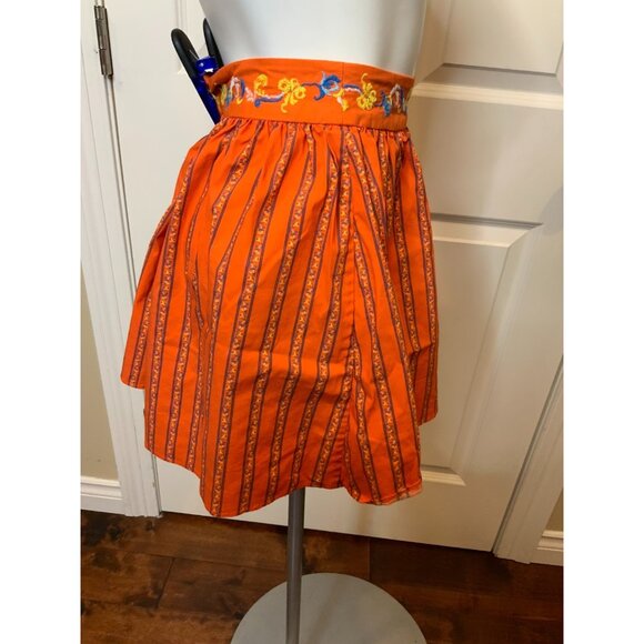 Caroline Constas Orange Teagen Embroidered Toile Culotte Shorts Striped, Size XS - Picture 4 of 8